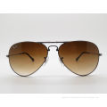Gunmetal Frame Folding Ray Ban Aviator Shield Sunglasses Brown Glass Lens Rb3479 004/51